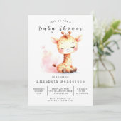 Invitation Baby shower de girafe chic et imprimable (Debout devant)