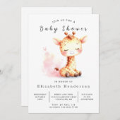 Invitation Baby shower de girafe chic et imprimable (Devant / Derrière)
