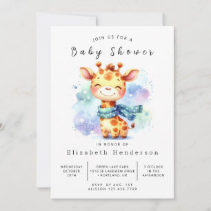 Invitation Baby shower de girafe chic et imprimable