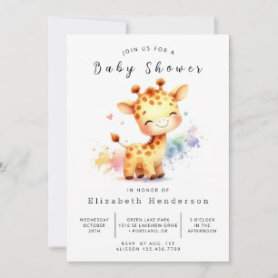 Invitation Baby shower de girafe enchantée en ligne