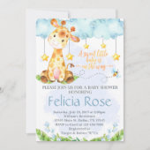 Invitation Baby shower de Girafe Invitation Blue B (Devant)