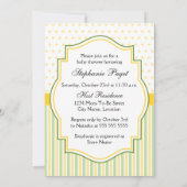 Invitation Baby shower de girafe jaune et verte (Dos)