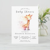Invitation Baby shower de girafe neutre pour hommes (Debout devant)