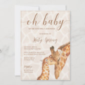 Invitation Baby shower de girafe neutre pour les f (Devant)