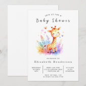 Invitation Baby shower de girafe numérique rustique (Devant / Derrière)