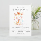Invitation Baby shower de girafe numérique rustique (Debout devant)