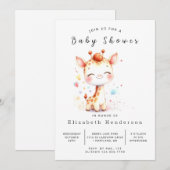 Invitation Baby shower de girafe numérique rustique (Devant / Derrière)
