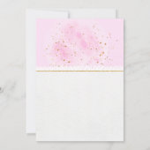 Invitation Baby shower de girafe rose et or (Dos)