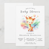 Invitation Baby shower de girafe rustique à impression (Devant / Derrière)