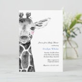 Invitation Baby shower de Giraffe d'aquarelle (Debout devant)