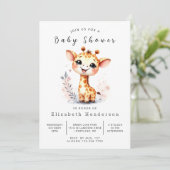 Invitation Baby shower de Giraffe Imprimable (Debout devant)