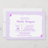 Invitation Baby shower de Giraffe mignonne violet (Dos)