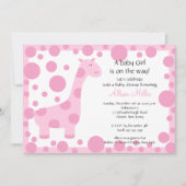 Invitation Baby shower de Giraffe rose (Devant)