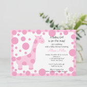 Invitation Baby shower de Giraffe rose (Debout devant)