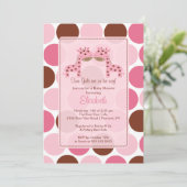 Invitation Baby shower de Giraffe Rose Girls Twin (Debout devant)