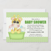 Invitation Baby shower de Giraffe temps de bain mignon (Devant)