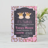 Invitation Baby shower de Giraffe Twin Girls (Debout devant)