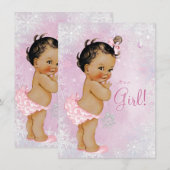 Invitation Baby shower de Girls Winter Wonderland (Devant / Derrière)