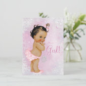 Invitation Baby shower de Girls Winter Wonderland (Debout devant)