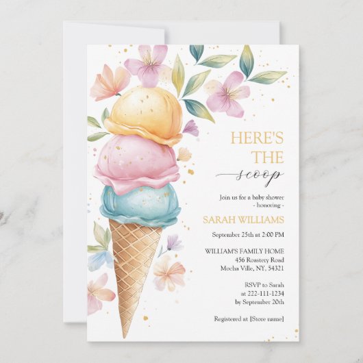 Invitation Baby shower de glace (Devant)