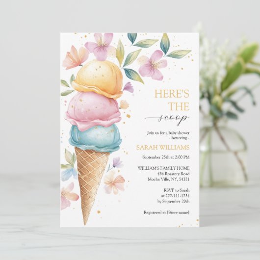 Invitation Baby shower de glace (Debout devant)