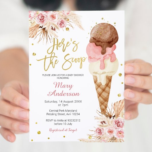 Invitation Baby shower de glace bohème