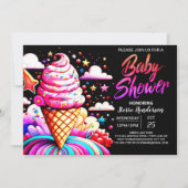 Invitation Baby shower de glace modifiable (Devant)