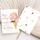 Invitation Baby shower de glace rose