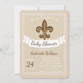 Invitation Baby shower de Golden Fleur de Lis Neutral de (Devant)
