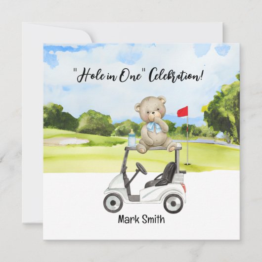 Invitation Baby shower de golf (Devant)