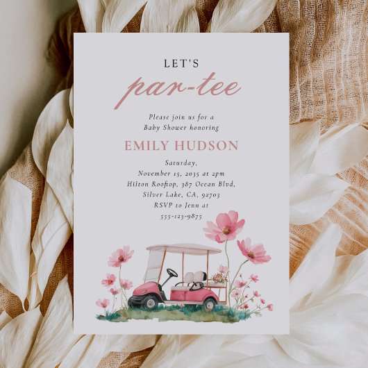Invitation Baby Shower de golf Let's Par-tee