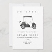 Invitation Baby shower de golf miniature moderne Oh baby Blac (Devant)