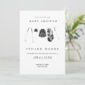 Invitation Baby shower de golf minimal moderne (Debout devant)
