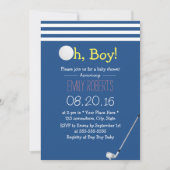 Invitation Baby shower de golf Navy Blue Stripes (Devant)