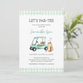 Invitation Baby shower de golf non sexiste (Debout devant)