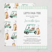 Invitation Baby shower de golf non sexiste (Devant / Derrière)