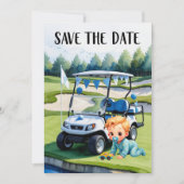 Invitation Baby shower de golf pour garçon avec voiturette de (Devant)