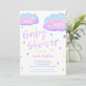 Invitation Baby shower de goutte d'eau (Debout devant)