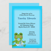 Invitation Baby shower de grenouille (Devant / Derrière)