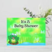 Invitation Baby shower de grenouille (Debout devant)