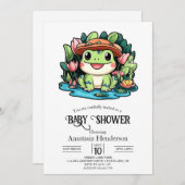 Invitation Baby shower de grenouille (Devant / Derrière)