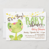 Invitation Baby shower de grenouille, Garçon (Devant)