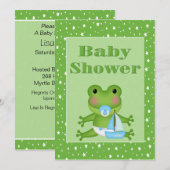 Invitation Baby shower de grenouille mignonne (Devant / Derrière)