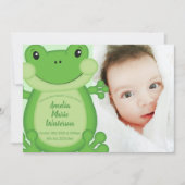 Invitation Baby shower de grenouille vert (Devant)