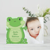 Invitation Baby shower de grenouille vert (Debout devant)