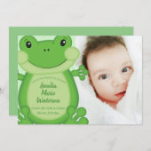 Invitation Baby shower de grenouille vert (Devant / Derrière)