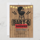 Invitation Baby shower de grillades rustique barbecue-bébé (Devant)