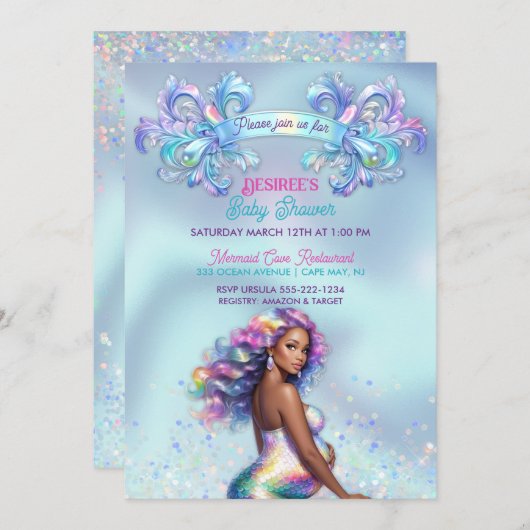 Invitation Baby shower de grossesse de maman mère (Devant / Derrière)