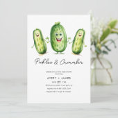 Invitation Baby shower de grossesse vert Picks Concombre (Debout devant)