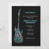 Invitation Baby shower de guitare Rock-a-bye (Devant)